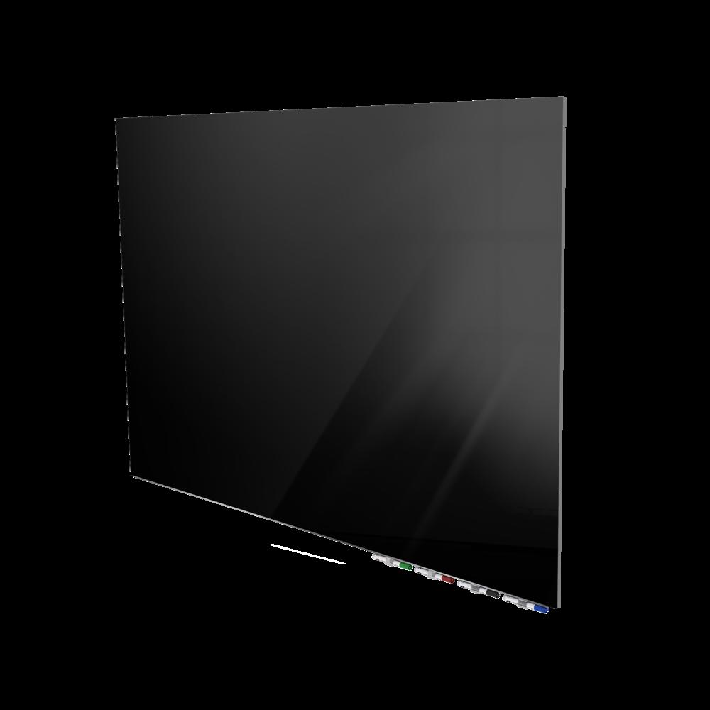 Ghent Aria 3'H x 4'W Magnetic Glass White Board, Gray Surface, Horizontal, 4 Rare Earth Magnets, 4 Markers and Eraser