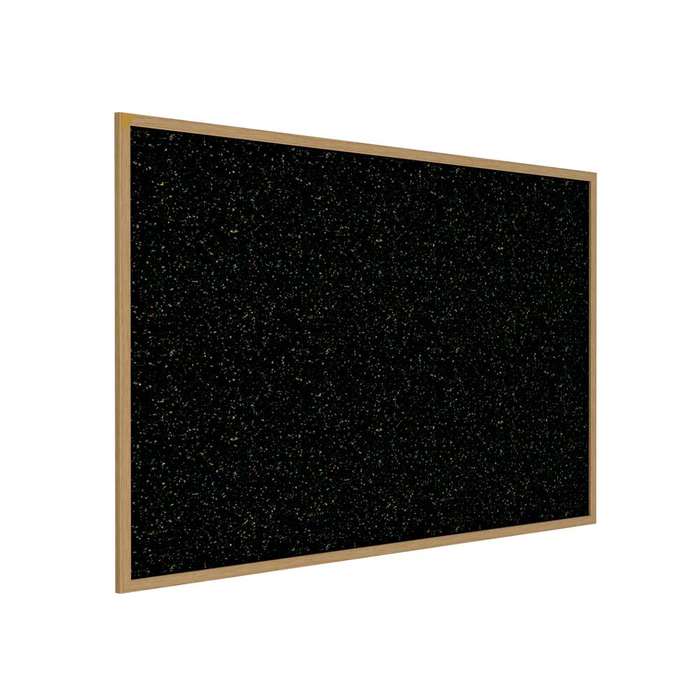 48.5''x144.5'' Wood Fr, Oak Finish Recycled Rubber Bulletin Board - Confetti - Ghent