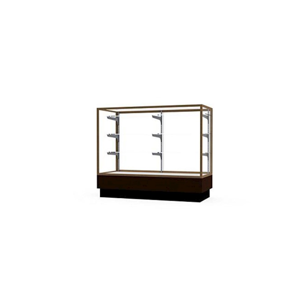 Merchandiser  48''W x 40''H x 20''D  Counter Case,  Champagne Finish, Walnut Base - Waddell