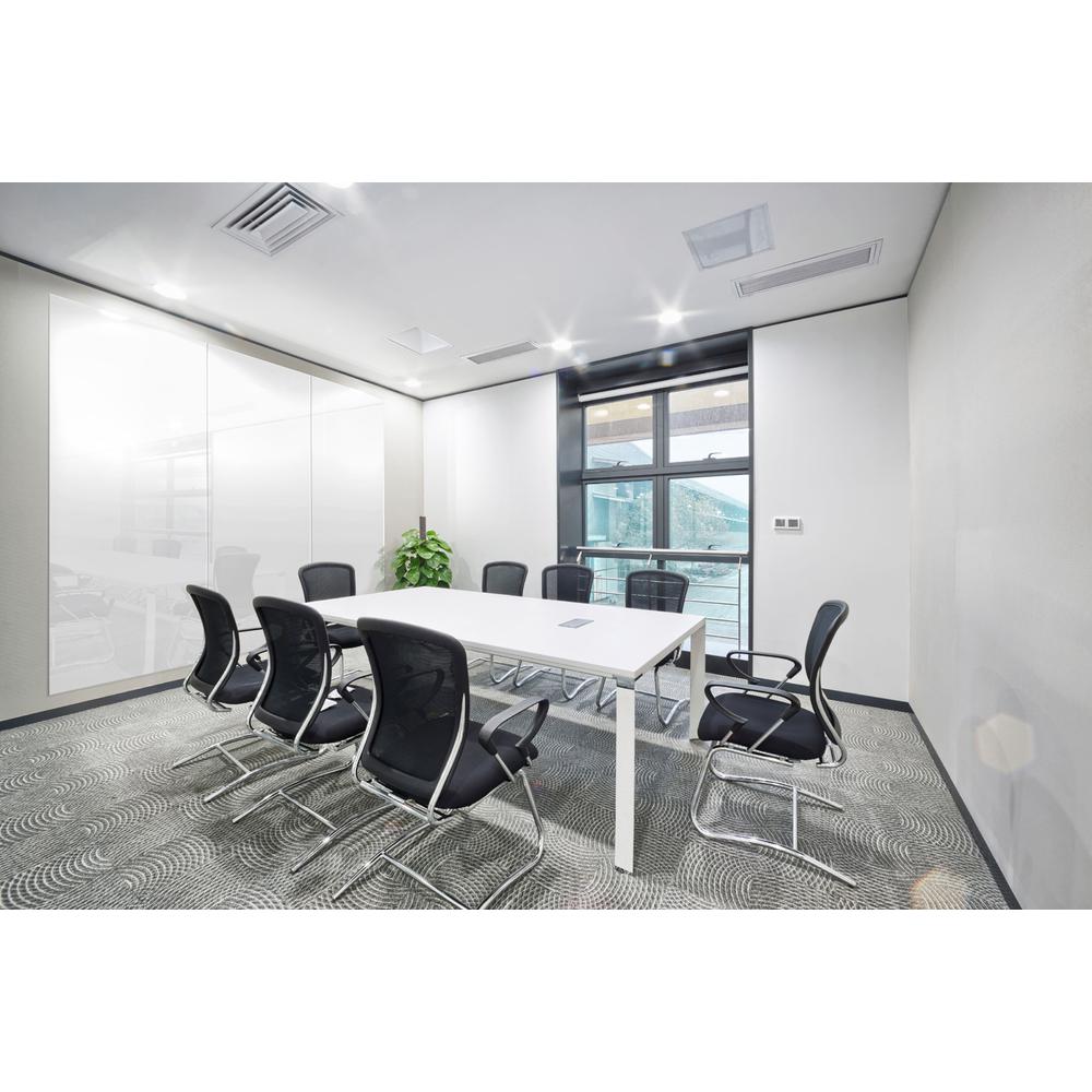 Ghent Aria Low Profile Magnetic Glass Whiteboard, 5'H x 3'W, White