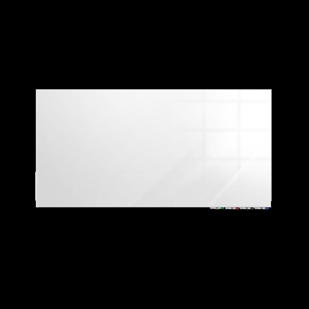 Ghent Aria 3'H x 4'W Magnetic Glass White Board, White Surface, Horizontal, 4 Rare Earth Magnets, 4 Markers and Eraser