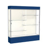 Spirit  72''W x 80''H x 16''D  Lighted Floor Case, Plaque Back, Satin Finish, Navy Base and Top - Waddell