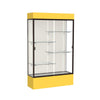 Spirit  48''W x 80''H x 16''D  Lighted Floor Case, Plaque Back, Dk. Bronze Finish, Goldenrod Base and Top - Waddell