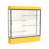 Spirit  72''W x 80''H x 16''D  Lighted Floor Case, Plaque Back, Dk. Bronze Finish, Goldenrod Base and Top - Waddell