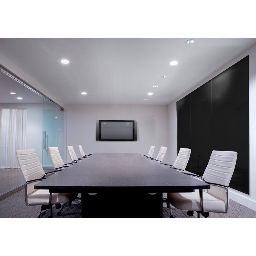 Ghent Aria 3'H x 4'W Magnetic Glass White Board, Gray Surface, Horizontal, 4 Rare Earth Magnets, 4 Markers and Eraser