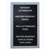 Ghent 1 Door Enclosed Vinyl Letter Board with Satin Aluminum Frame, Black, 24''H x 18''W, Black