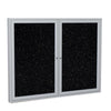 Ghent 2 Door Enclosed Recycled Rubber Bulletin Board with Satin Frame, 3'H x 5'W, Tan Speckled