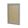 Ghent 36''x36'' 1-Door Satin Aluminum Frame Enclosed Vinyl Bulletin Board - Caramel