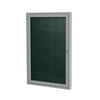 Ghent 36''x36'' 1-Door Satin Aluminum Frame Enclosed Vinyl Bulletin Board - Ebony