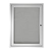 Ghent 36''x36'' 1-Door Outdoor Enclosed Vinyl Bulletin Board, Shatter Resistant, with Lock, Satin Aluminum Frame - Silver (PA13636VX-193), Made in the USA