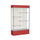 Spirit  48''W x 80''H x 16''D  Lighted Floor Case, Plaque Back, Satin Finish, Red Base and Top - Waddell