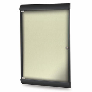 42⅛''x27¾'' 1-Dr Silhouette Encl Bulletin Bd, Black Frame, Vinyl Fabric Caramel - Ghent