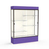 Spirit  60''W x 80''H x 16''D  Lighted Floor Case, Plaque Back, Dk. Bronze Finish, Purple Base and Top - Waddell