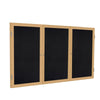 48''x96'' 3-Dr Wood Fr Oak Finish Enclsd Recycled Rubber Bulletin Board - Black - Ghent