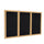 48''x96'' 3-Dr Wood Fr Oak Finish Enclsd Recycled Rubber Bulletin Board - Black - Ghent