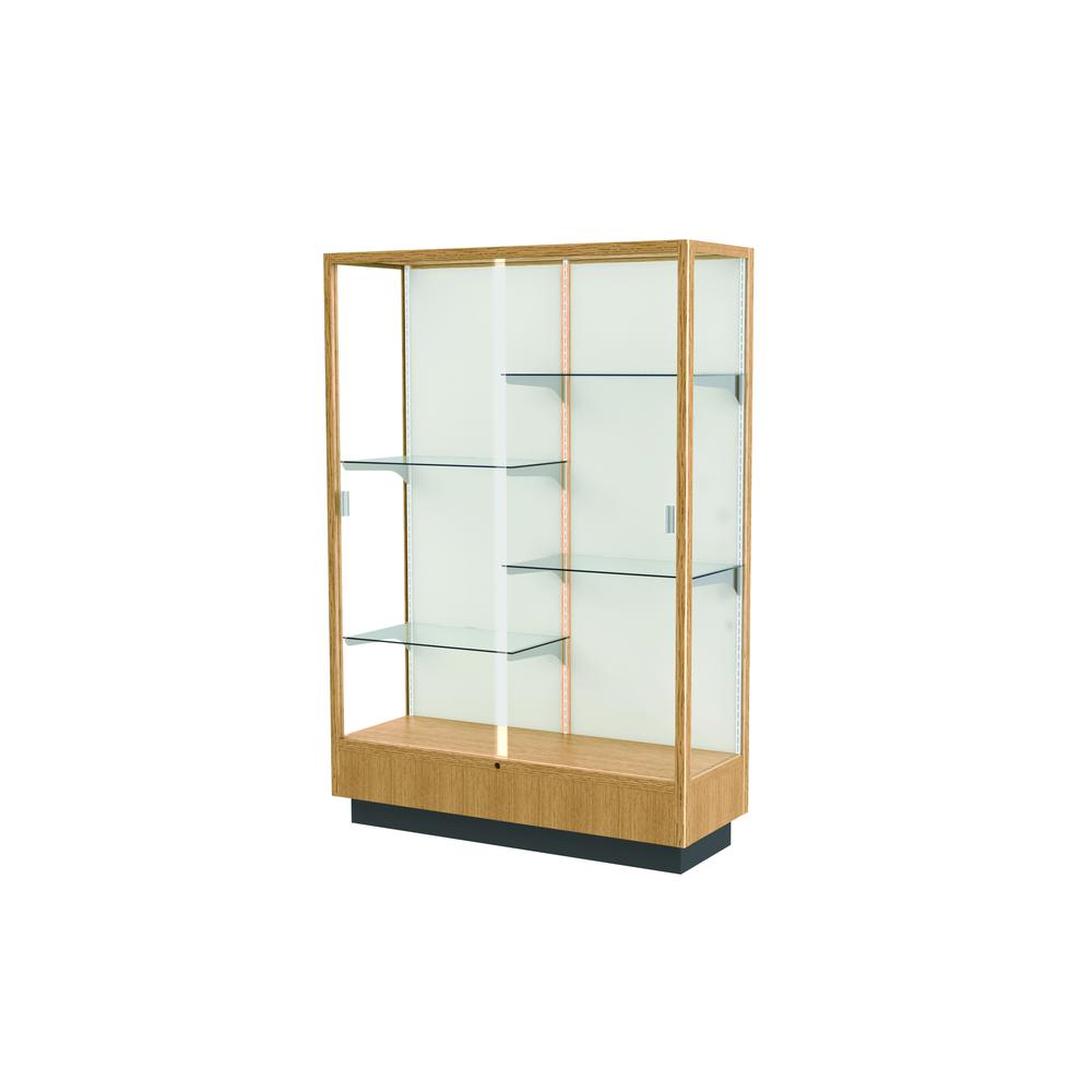 Heritage  48''W x 70''H x 18''D  Floor Case, Plaque Back, Hardwood Natural Maple Finish - Waddell