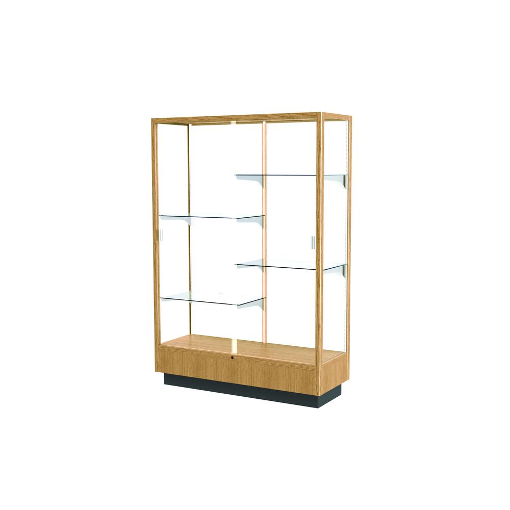 Heritage  48''W x 70''H x 18''D  Floor Case, White Back, Hardwood Natural Maple Finish - Waddell