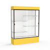 Spirit  60''W x 80''H x 16''D  Lighted Floor Case, White Back, Dk. Bronze Finish, Goldenrod Base and Top - Waddell