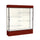 Spirit  72''W x 80''H x 16''D  Lighted Floor Case, Plaque Back, Dk. Bronze Finish, Maroon Base and Top - Waddell