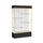 Spirit  48''W x 80''H x 16''D  Lighted Floor Case, White Back, Champagne Finish, Black Base and Top - Waddell