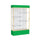 Spirit  48''W x 80''H x 16''D  Lighted Floor Case, White Back, Champagne Finish, Kelly Green Base and Top - Waddell