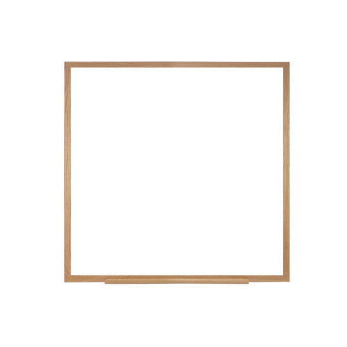 Ghent Magnetic Porcelain Whiteboard with Wood Frame, 4'H x 4'W
