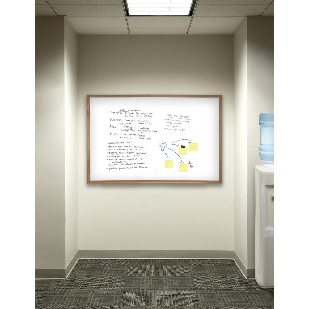 Ghent Non-Magnetic Whiteboard with Wood Frame, 3'H x 5'W