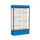 Spirit  48''W x 80''H x 16''D  Lighted Floor Case, Plaque Back, Dk. Bronze Finish, Royal Blue Base and Top - Waddell