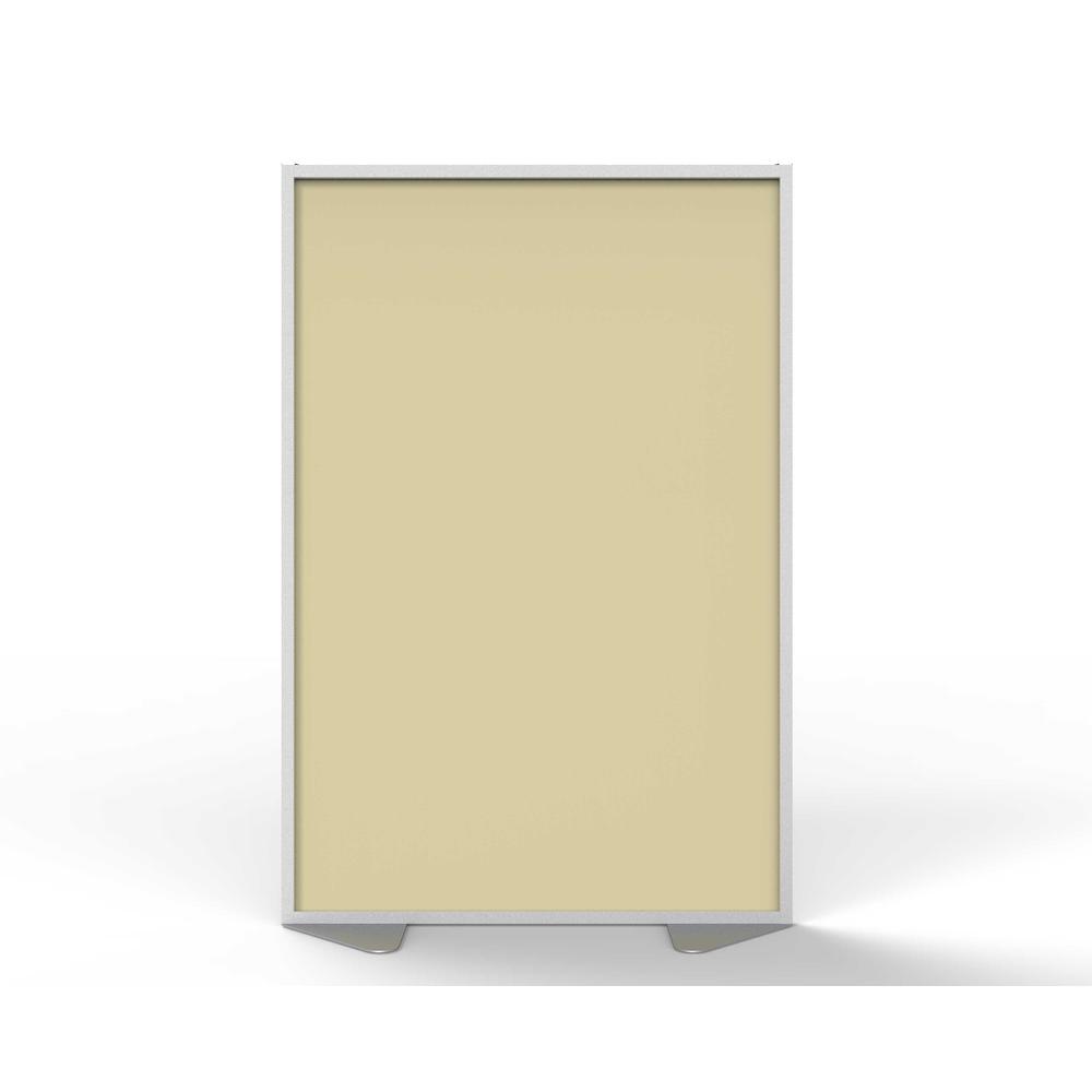 Ghent Floor Partition with Aluminum Frame and Full Panel Infill, Carmel Vinyl, 72''H x 48''W