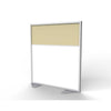 Ghent Floor Partition with Aluminum Frame and 2 Split Panel Infill, Porcelain and Carmel Vinyl, 54''H x 48''W