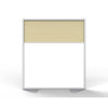 Ghent Floor Partition with Aluminum Frame and 2 Split Panel Infill, Porcelain and Carmel Vinyl, 54''H x 48''W