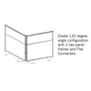 Ghent Floor Partition with Aluminum Frame and 2 Split Panel Infill, Porcelain and Carmel Vinyl, 54''H x 48''W