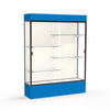 Spirit  60''W x 80''H x 16''D  Lighted Floor Case, Plaque Back, Dk. Bronze Finish, Royal Blue Base and Top - Waddell
