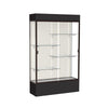 Spirit  48''W x 80''H x 16''D  Lighted Floor Case, Plaque Back, Dk. Bronze Finish, Black Base and Top - Waddell