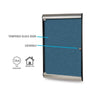 42⅛''x27¾'' 1-Dr Silhouette Encl Bulletin Bd, Black Frame, Vinyl Fabric Stone - Ghent
