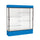 Spirit  72''W x 80''H x 16''D  Lighted Floor Case, White Back, Dk. Bronze Finish, Royal Blue Base and Top - Waddell