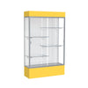 Spirit  48''W x 80''H x 16''D  Lighted Floor Case, White Back, Satin Finish, Goldenrod Base and Top - Waddell