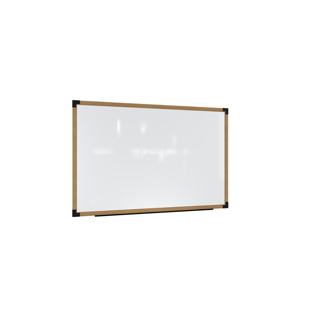 Ghent Prest Wall Whiteboard, Magnetic, Natural Oak Frame, 3'H x 6'W
