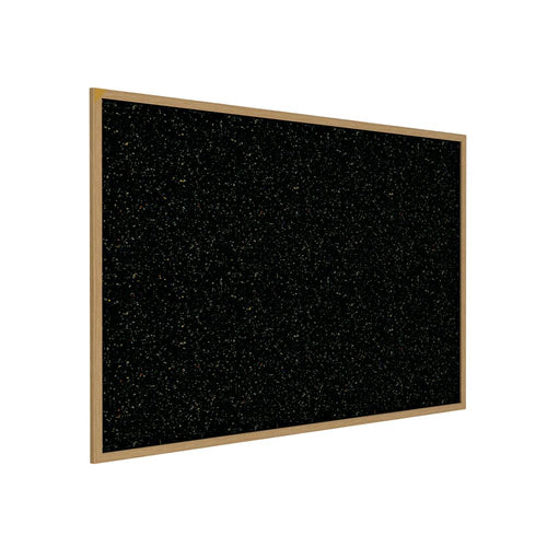 24.0''x36.0'' Wood Fr, Oak Finish Recycled Rubber Bulletin Board - Confetti - Ghent