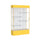 Spirit  48''W x 80''H x 16''D  Lighted Floor Case, White Back, Champagne Finish, Goldenrod Base and Top - Waddell