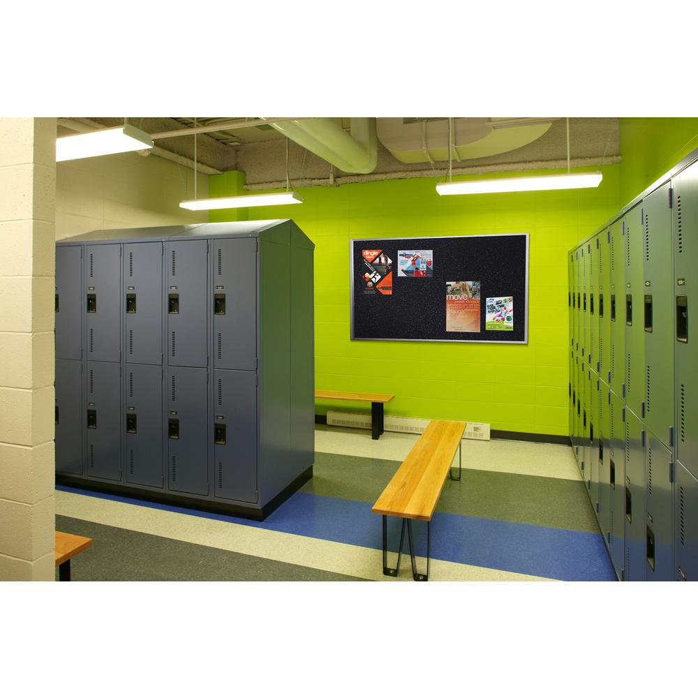 Ghent Recycled Bulletin Board with Aluminum Frame, 4'H x 5'W, Confetti