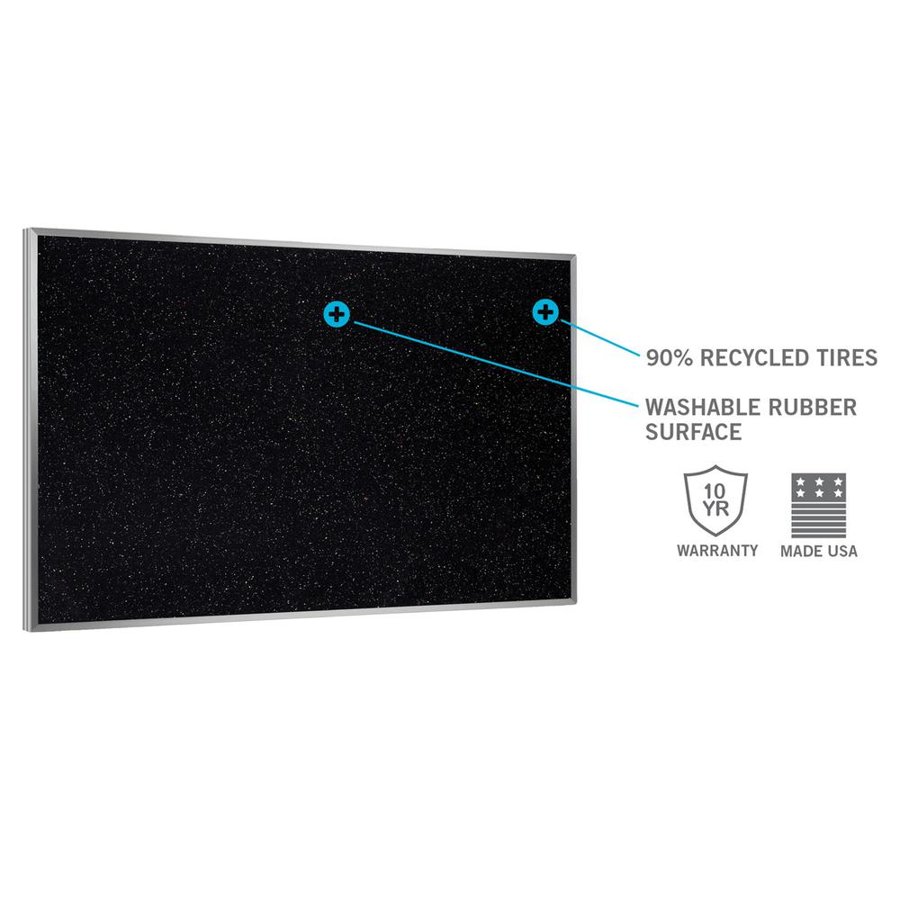 Ghent Recycled Bulletin Board with Aluminum Frame, 4'H x 12'W, Confetti