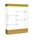 Reliant   60''W x 80''H x 16''D  Lighted Floor Case, White Back, Champagne Finish,  Natural Oak Base - Waddell