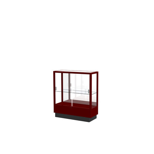 Heritage 36''W x 40''H x 14''D Counter Case, Mirror Back, Hardwood Cordovan Finish - Waddell