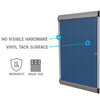 Ghent Silhouette 1 Door Enclosed Vinyl Bulletin Board with Satin Frame, 4'H x 2'W, Ebony