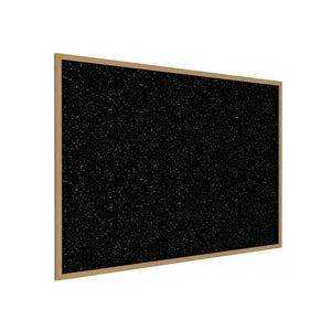 48.5''x48.5'' Wood Fr, Oak Finish Recycled Rubber Bulletin Board - Black - Ghent