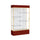 Spirit  48''W x 80''H x 16''D  Lighted Floor Case, White Back, Champagne Finish, Maroon Base and Top - Waddell