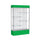 Spirit  48''W x 80''H x 16''D  Lighted Floor Case, White Back, Satin Finish, Kelly Green Base and Top - Waddell