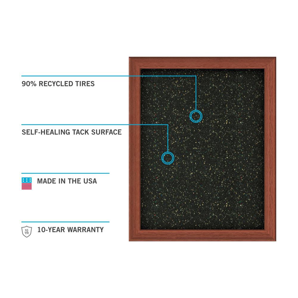 36.0''x46.5'' Aluminum Frame Recycled Rubber Bulletin Board - Black - Ghent
