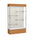 Reliant   48''W x 80''H x 16''D  Lighted Floor Case, Plaque Back, Satin Finish,  Carmel Oak Base - Waddell